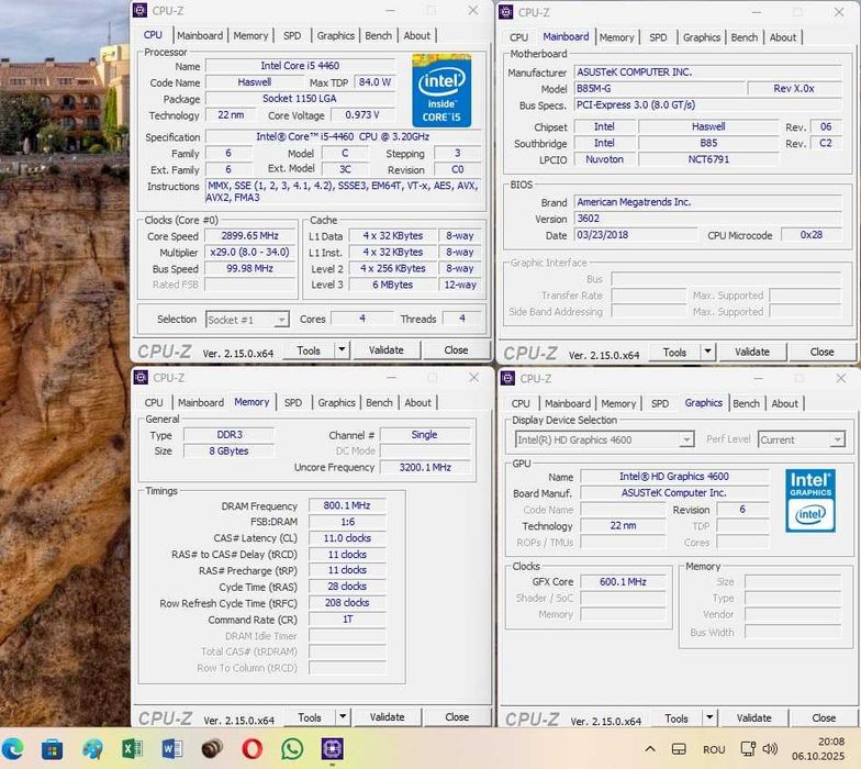 Kit performant LGA 1150, MB Asus B85M-G/i5 4460 3,2GHz 4 core/8Gb ddr3