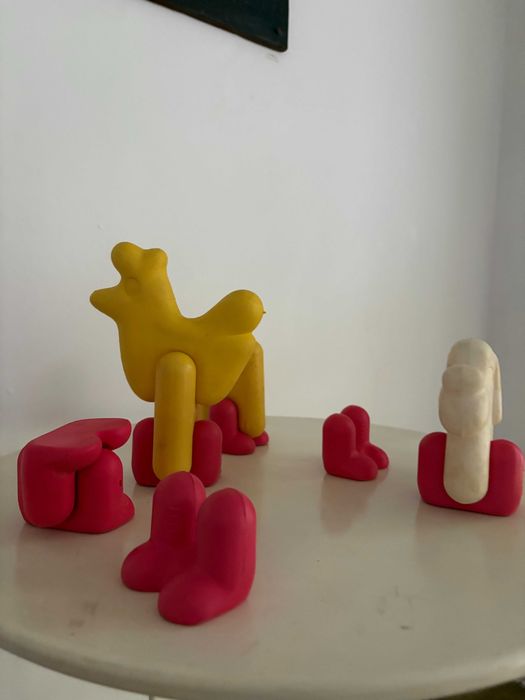 Set jucării DDR rare din plastic moale, tip puzzle, anii 70–80