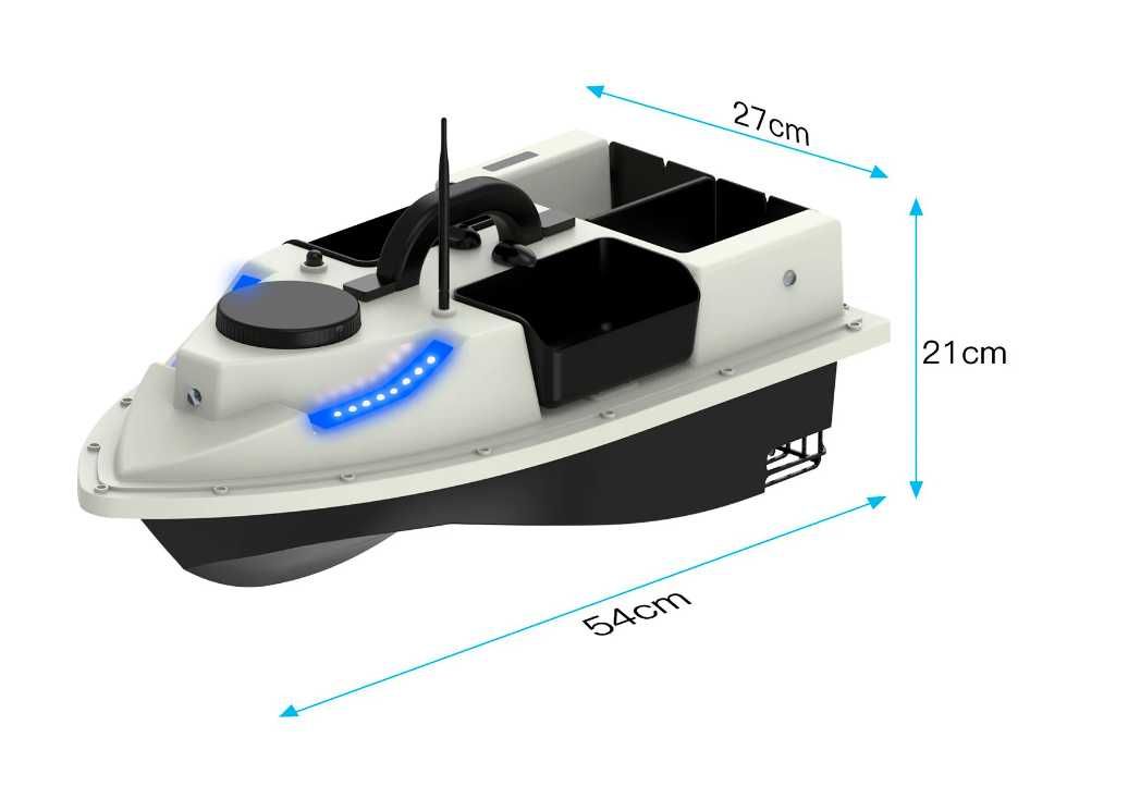 Лодка за захранка D19 GPS-100 точки 12000/18000mAh  сак LED светлини