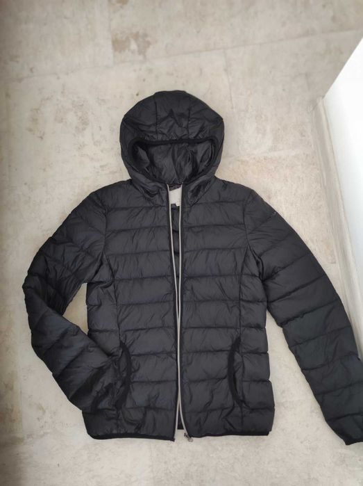 Дамско пухено черно яке с качулка, пухенка, Ultra Light Down Jacket
