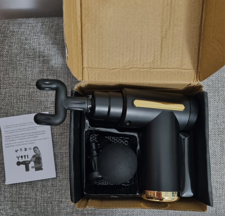 Aparat pentru masaj profesional tip pistol, cu 4 capete, 6 viteze