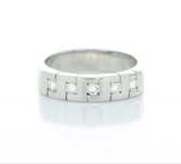 Inel Aur alb 18k 750  5 diamante naturale