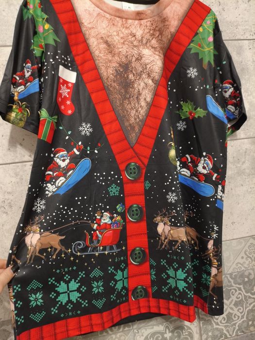 Tricou amuzant tematica de Crăciun pentru bărbați XL nou