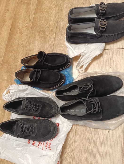 Продам 4 пары мужских замш.туфель,42,43,44,45