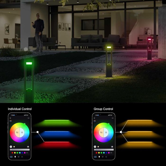 Смарт външна лампа Yotivki, RGBCW LED, приложение, дистанционно, IP65