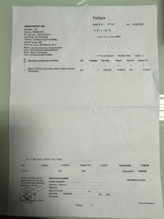 DE VANZARE Tricicletă electrică  Evotools