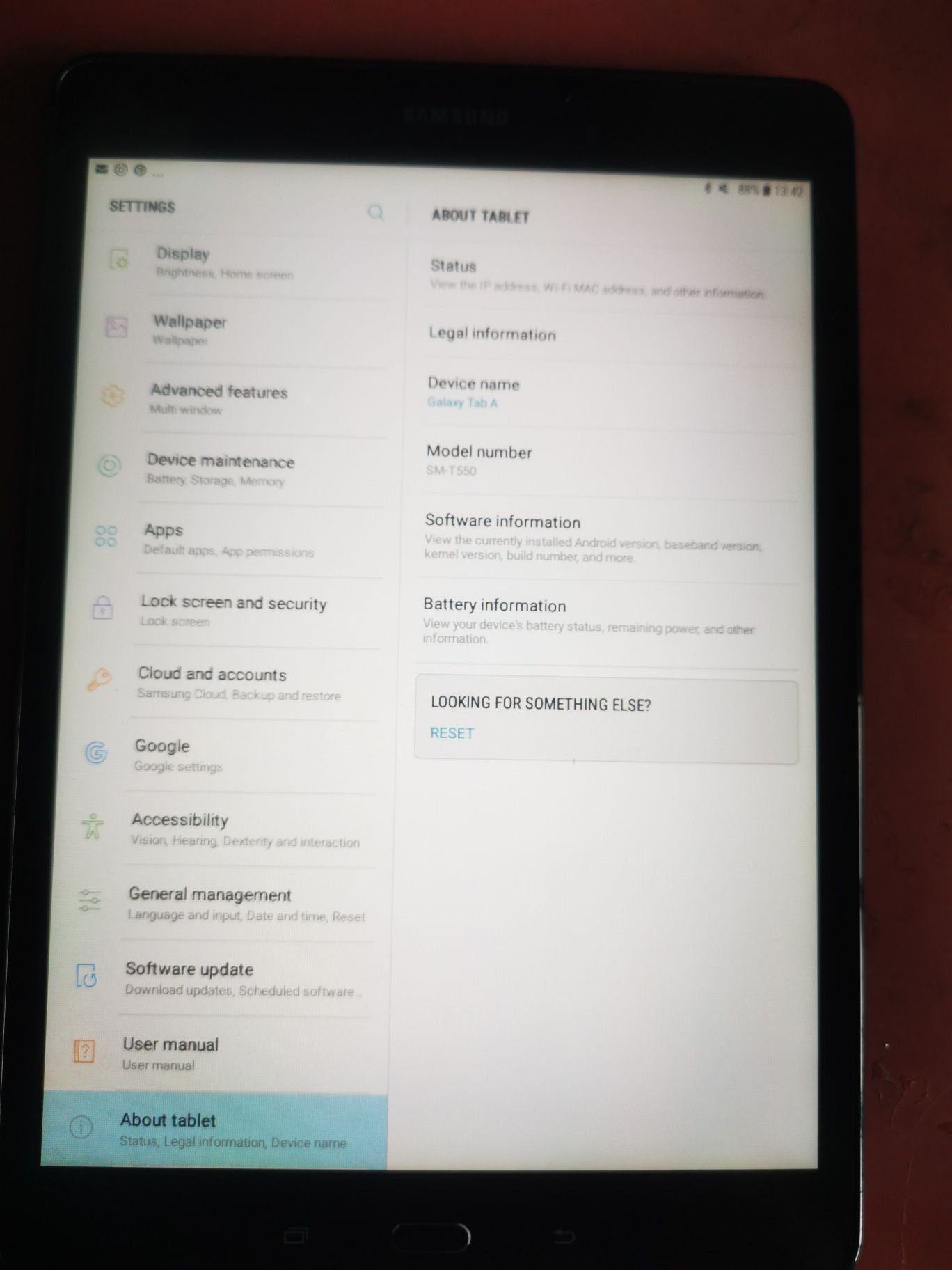 Samsung tab A 9.6 inchi