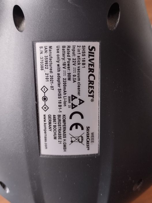 Прахосмукачка за части  Silver Crest