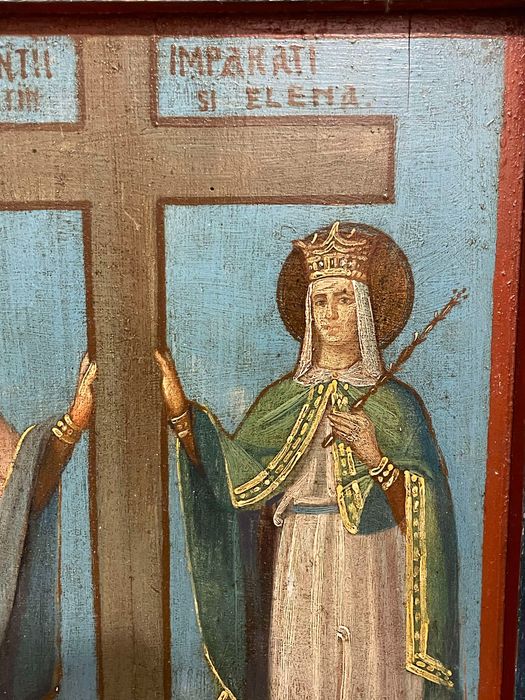 Icoana veche, sfintii Constantin si Elena
