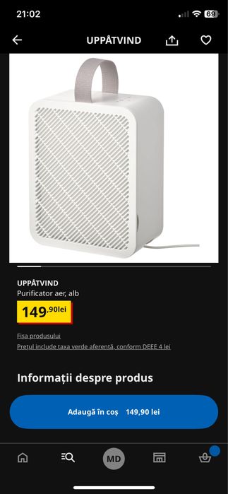 Vand purificator de aer IKEA