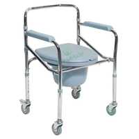 Сгъваем инвалиден стол с гърне и колелца MBK-156