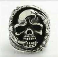 Inel inox craniu rock punk gothic biker vampire skull rings