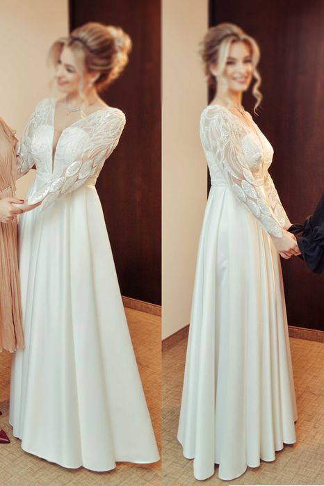 Rochie de mireasă din tafta și dantelă - Georgiana Iordache