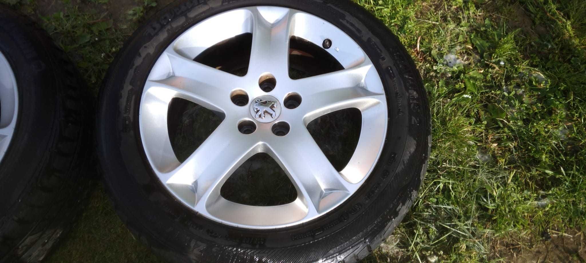 Jante PEUGEOT, 17" originale 215 55 17 cu cauciucuri IMPECABILE