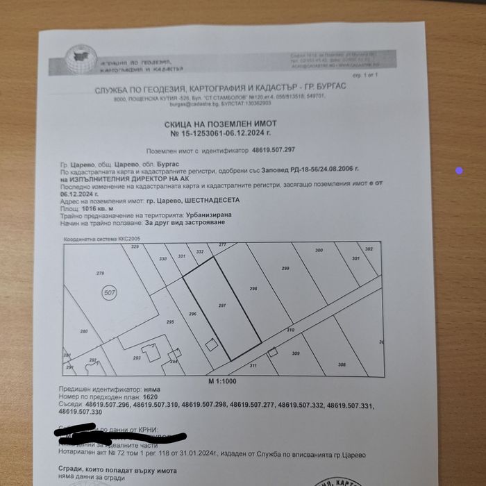 Продавам урегулиран парцел в град Царево