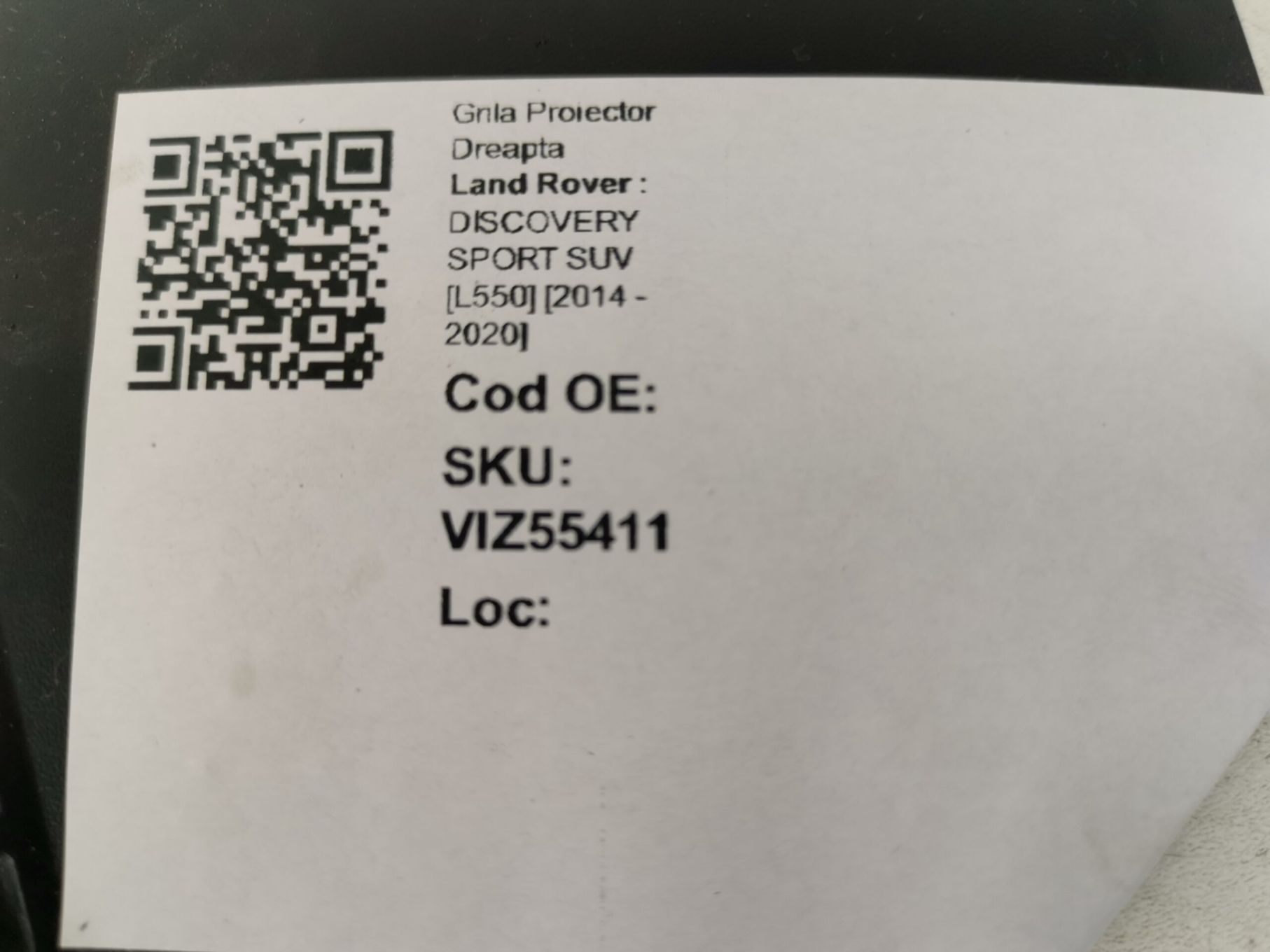 Grila Proiector Dreapta Land Rover  DISCOVERY SPORT SUV [L550] 2014 20