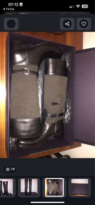 Cizme PRADA Logo Jacquard noi originale 42 Maro+Negru