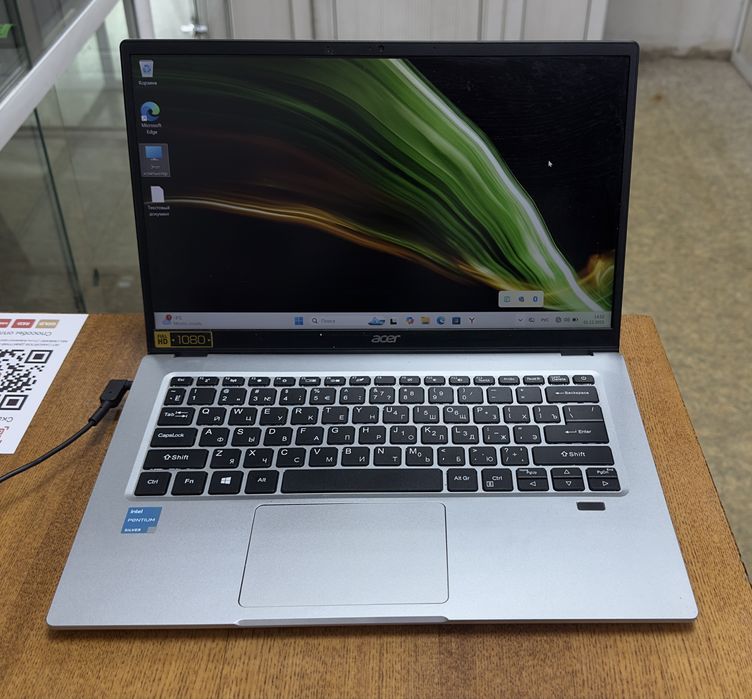 Ноутбук Acer 14” Pentium Silver/4gb/128gb/Intel UHD, с гарантией