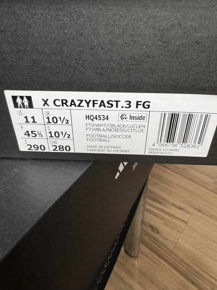 Чисто нови оригинални бутонки adidas X CRAZYFAST3 FG! 45 н