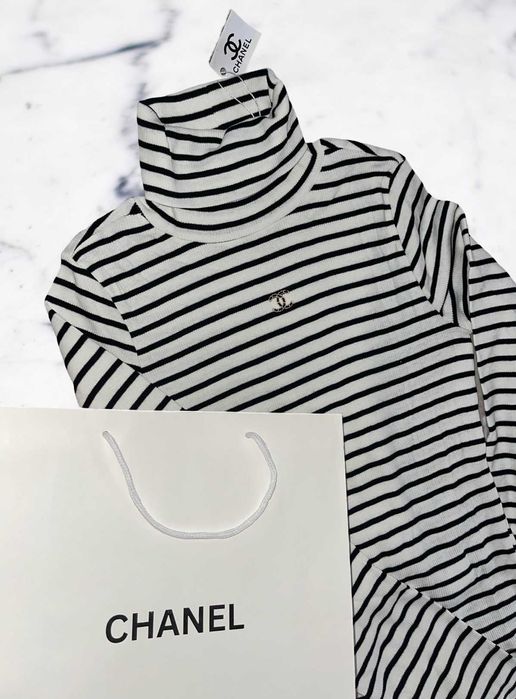 chanel рае блуза с дълъг ръкав лукс шанел поло зимна пролетна дамска