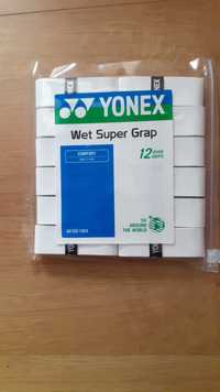 12 buc. Overgrip Yonex Wet Super Grap pentru racheta tenis 100 ron/set