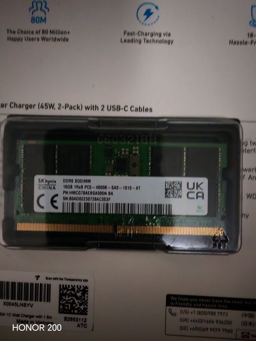SK Hynix DDR4 16gb 4800mhz sodimm