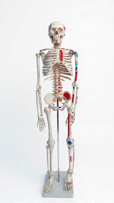 Анатомичен модел – човешки скелет (учебен, цветно маркиран)