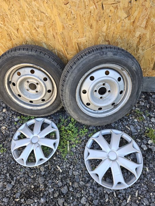 165/70/14c doua roti 5x110 remorca rulota jante echipate cu 165x70x14C