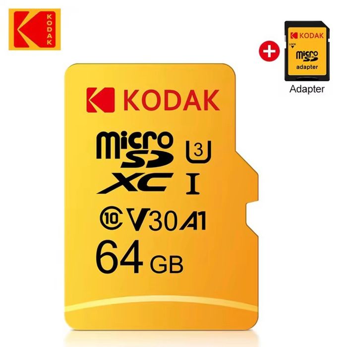 KODAK Micro SD 64/128/256GB Class 10 U3 – Нова карта памет