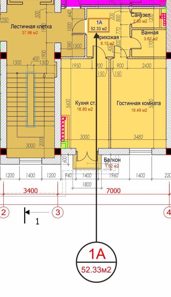 НОВОСТРОЙ по лучшей ЦЕНЕ! 1300 у.е за 52,3м2 на 2 этаже БИЙ Буз Базар