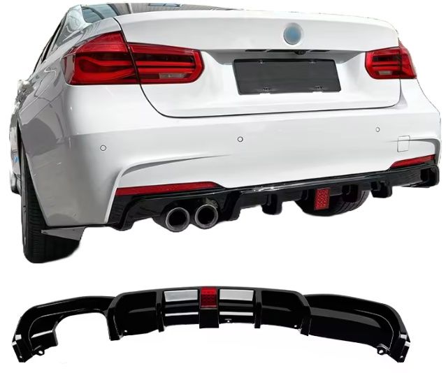 Бмв Ф30 Ф31 Оребрен Дифузьор / Добавка за задна броня / BMW F30 F31