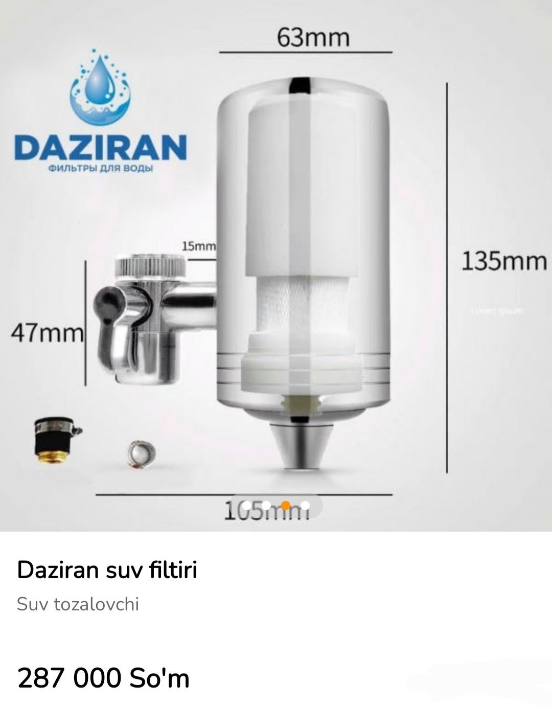 Suv filteri . Kran filteri