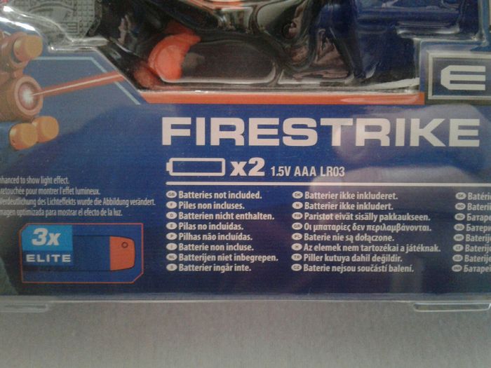 Pistol cu laser, nou, 3 gloante Nerf N-StrikeElite Firestrike, sigilat