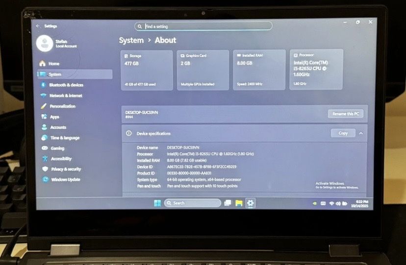 Vand Laptop Lenovo 2 in 1 (C340-14IWL)