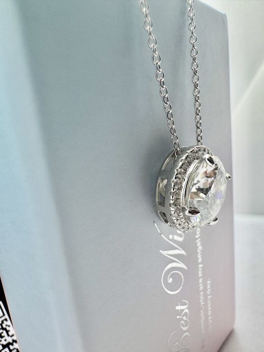 Сребърно колие с мойсанит (Диамант) 5 карата