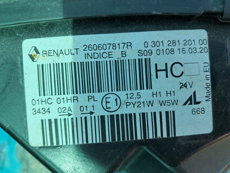 Фар Renault kaptur 2016/20 г