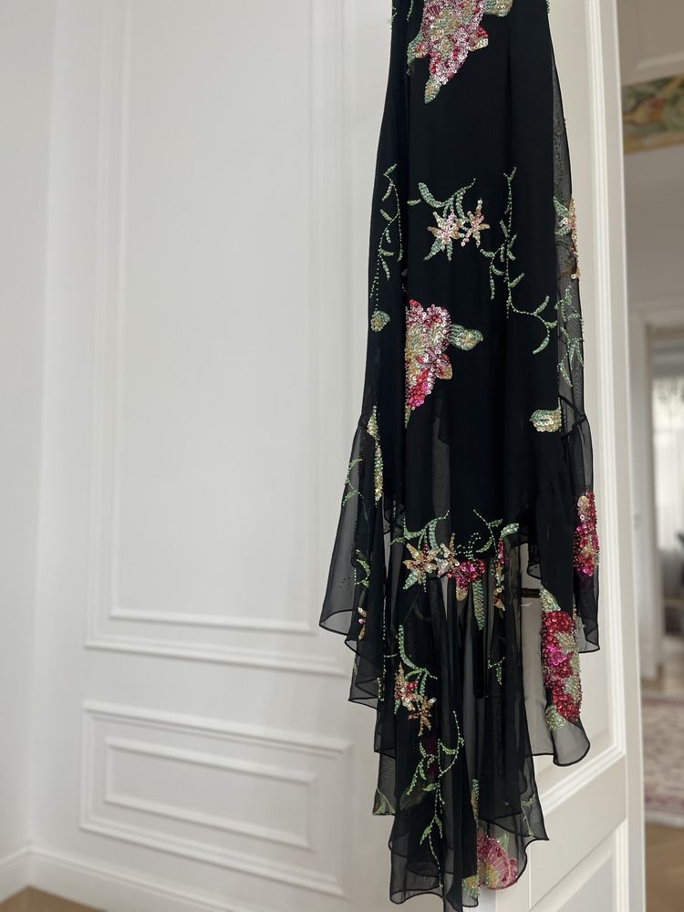 Rochie de seară Doina Levintza - piesă unicată brodată manual cu paiet