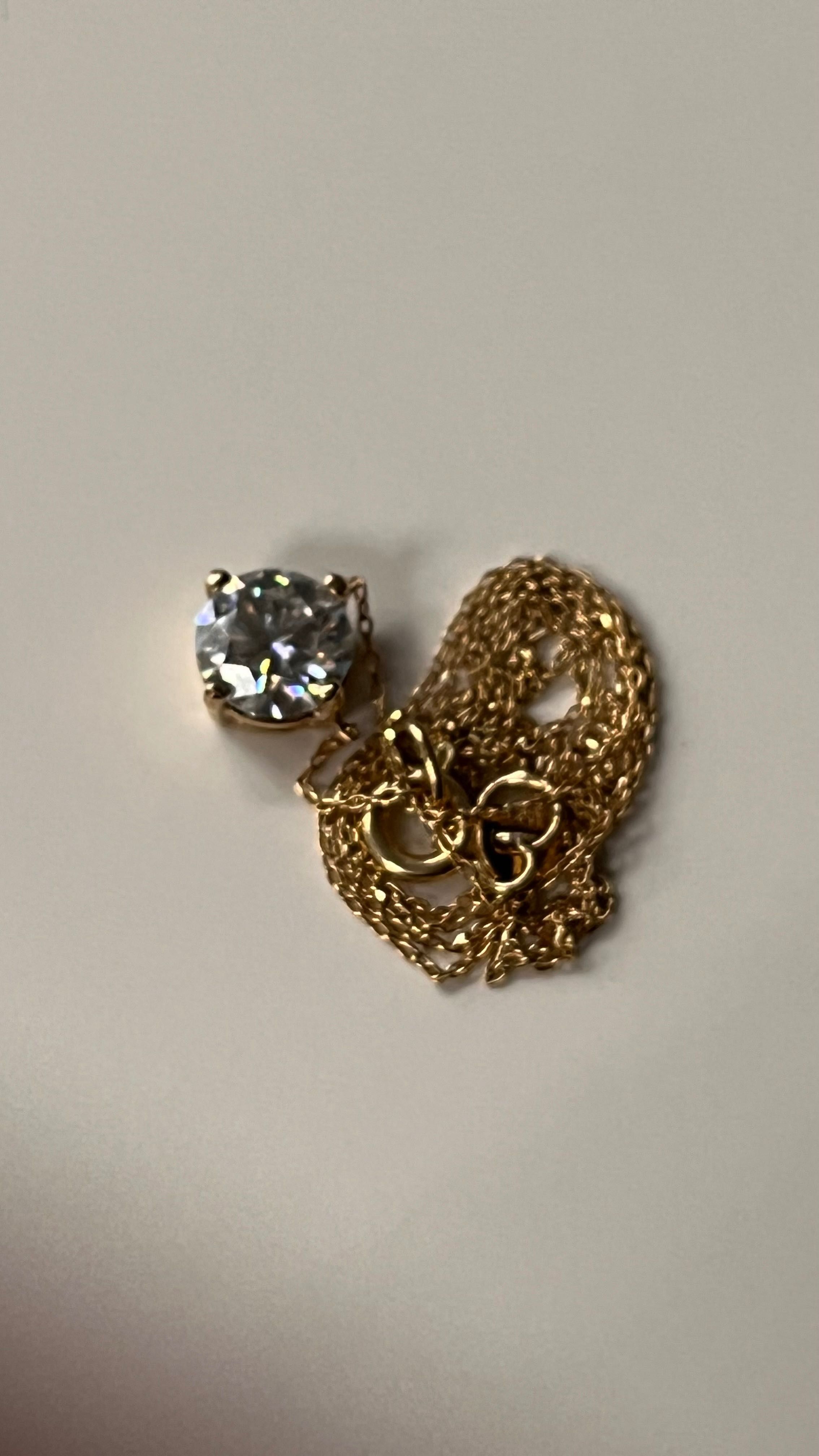 Колие с диамант - злато 14К / 1 carat