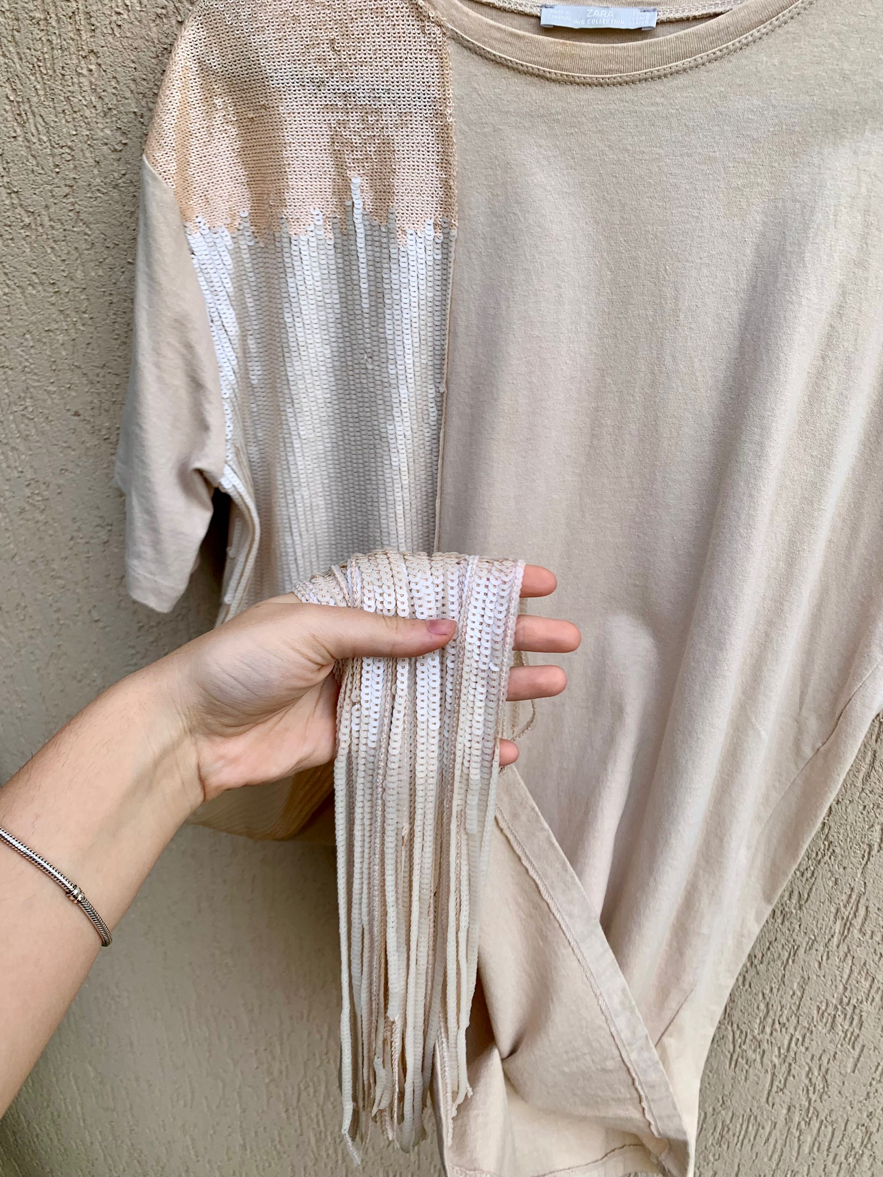 Tricou cu paiete Zara