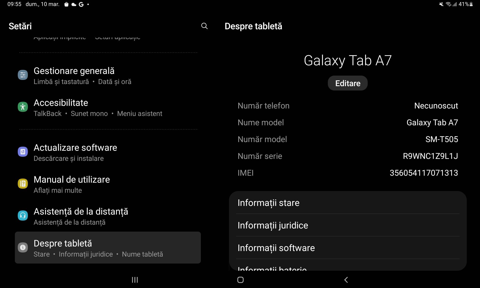 Samsung Galaxy Tab A7 + Husa + tastatură Bluetooth