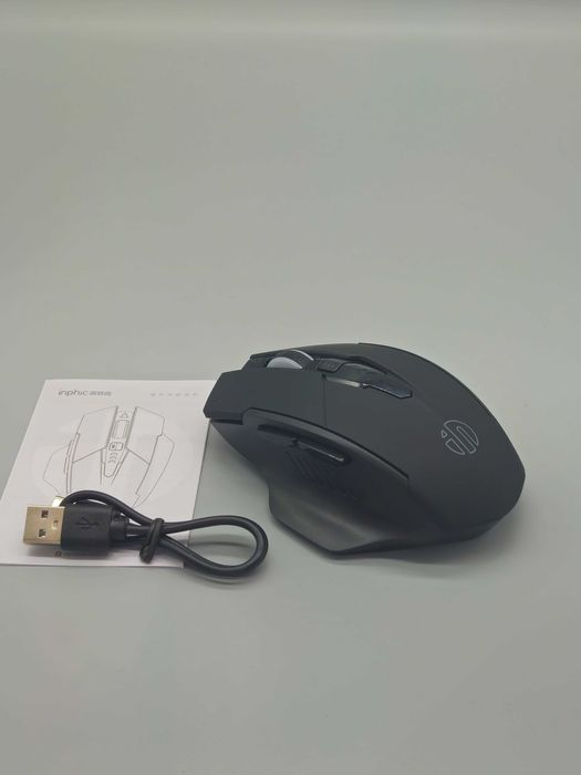 Безжична мишка inphic – презареждаема 2.4G, ергономична, черна