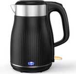 OMISOON Електрическа кана от неръждаема стомана 1,8 л,1500-1800W,черна