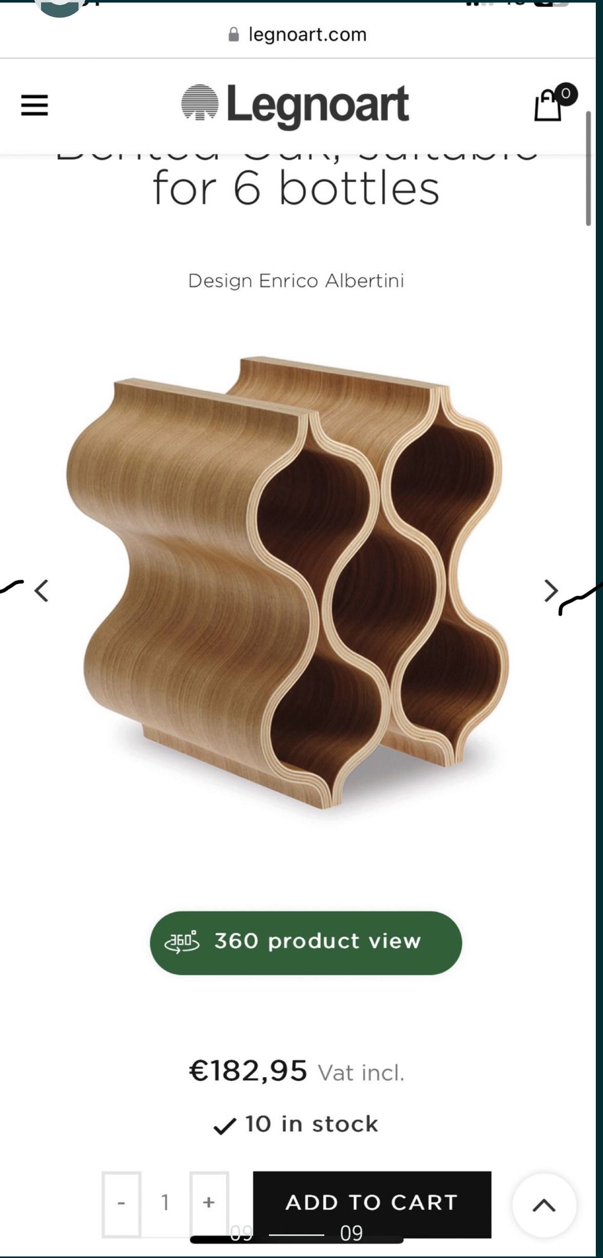 Дизайнерска стойка за вино Legnoart Bottle Rack