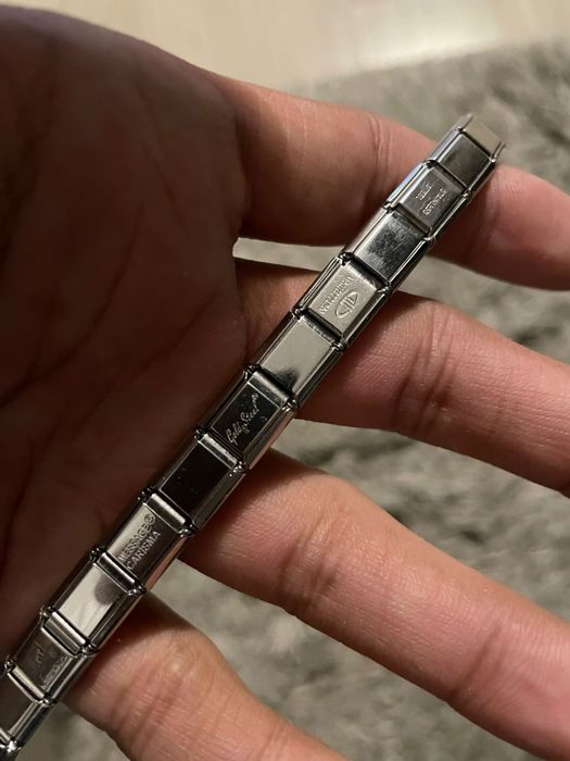 Bratara inox elastica originala ,italieneasca Firenze cu aur de 18K un