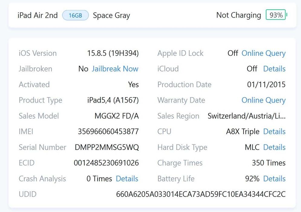 Apple iPad Air 2 (2015),Wi-Fi+Cellular, Space Gray,Memorie 16GB FRUMOS