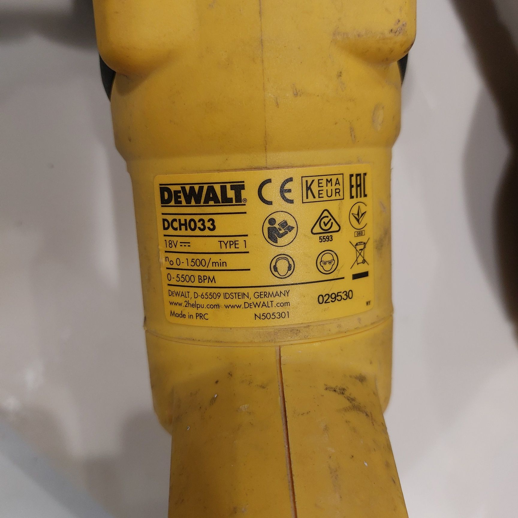 Dewalt DCH033 безчетков акумулаторен перфоратор къртач Девалт 18 волта