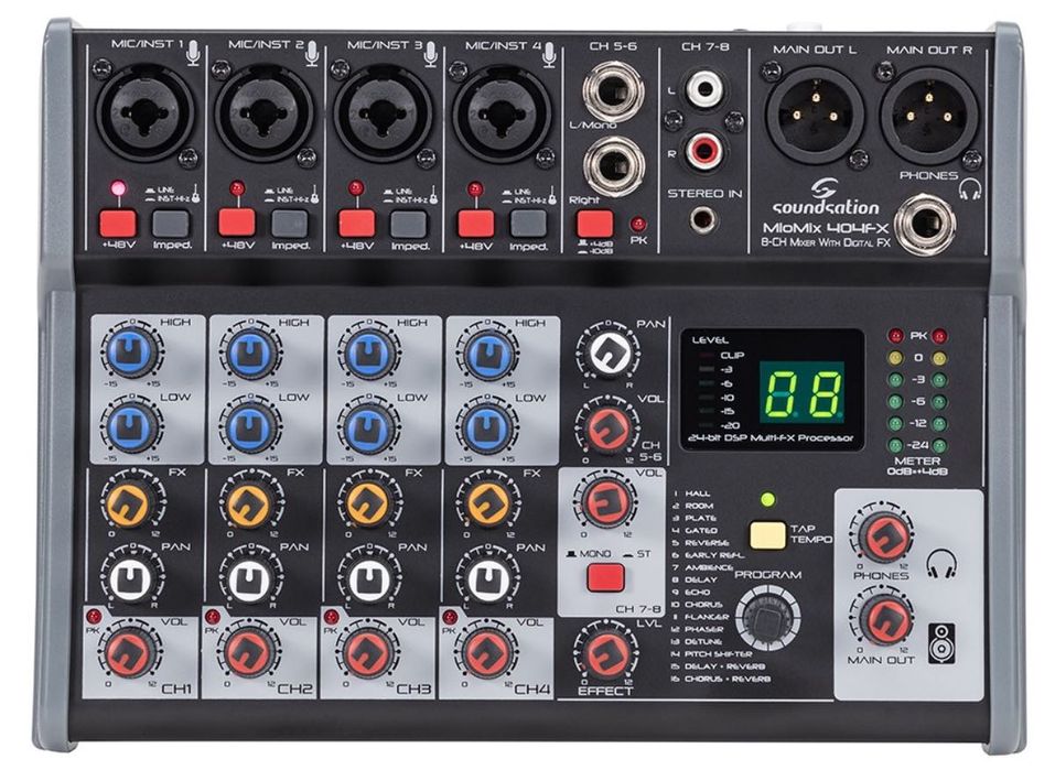 Mixer audio - Miomix 404FX FX Integrat, 4 intrari de microfon