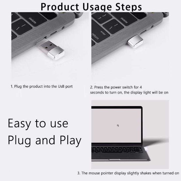 Гейминг Симулатор Фалшива Мишка 3 Режима Air Drive Mouse Jiggler Moji