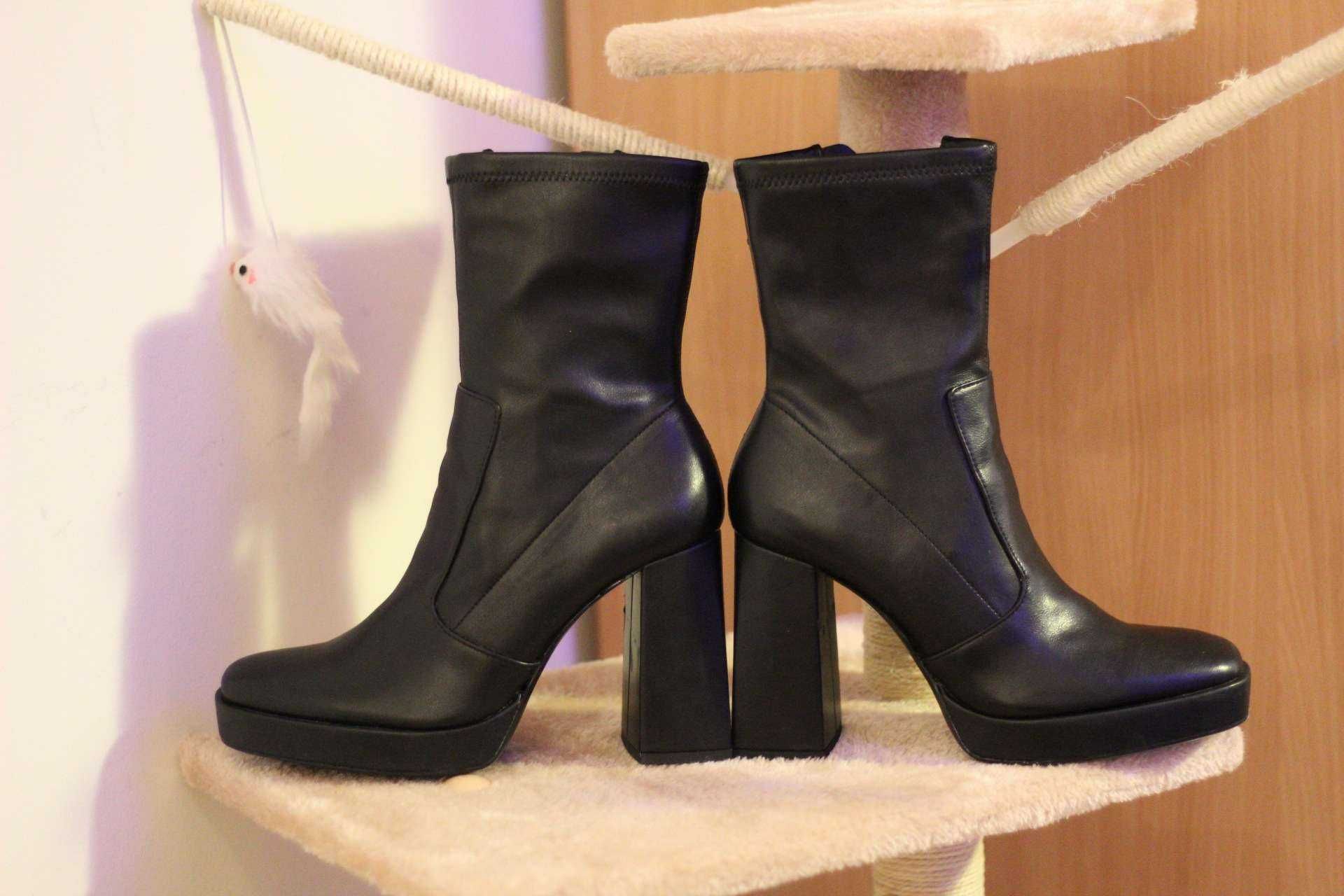 Botine toc platformă ajustate, Bershka, marimea 38