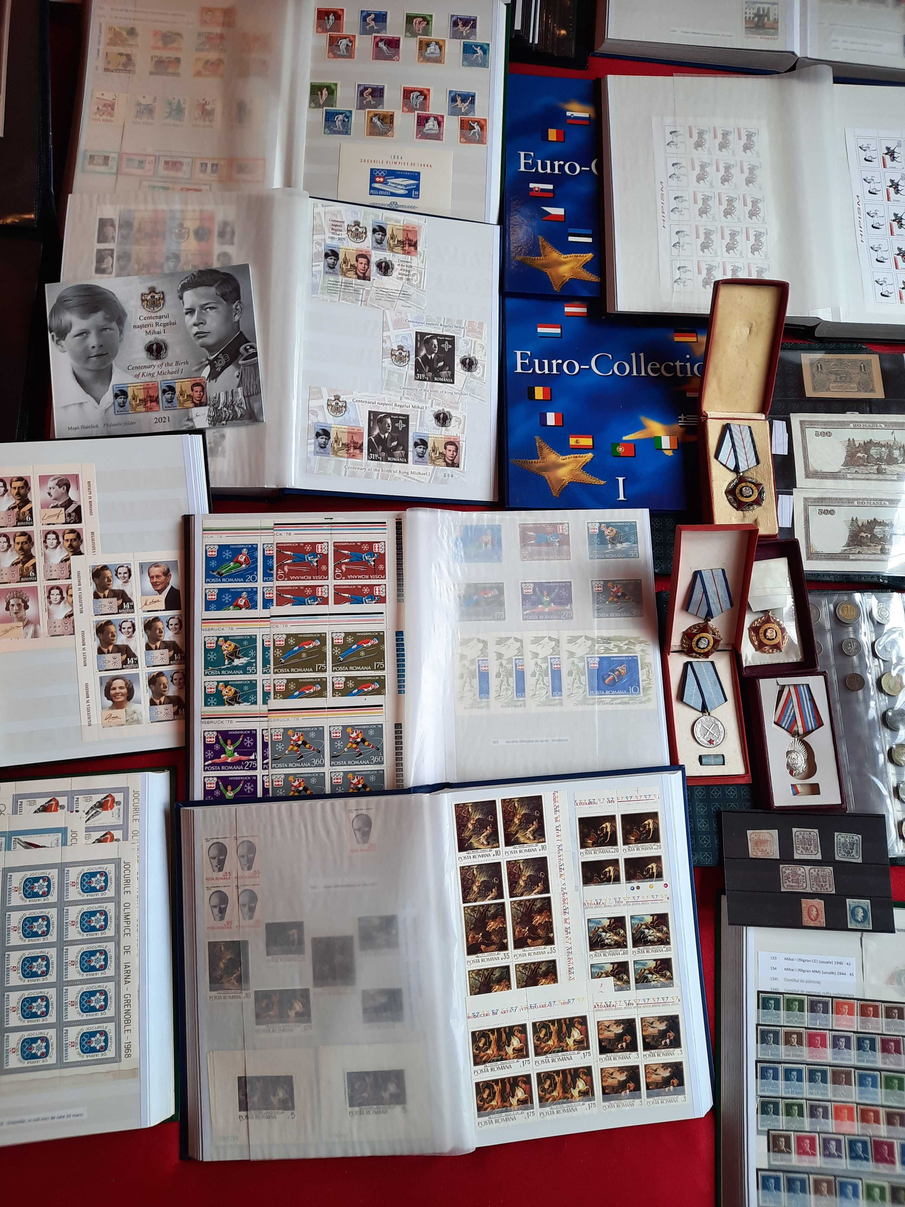 Colectie timbre, FDC-uri, monede, bancnote